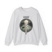 Laguz Rune Water Lifeblood Sweatshirt - Heavy Blend Fleece Crewneck - Unisex White