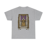 Justice Tarot Card Graphic T-Shirt - Heavy Cotton Classic Fit Tee - Unisex White