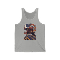 Ninja Cat Ukiyo-e Samurai Tank Top - Lightweight Jersey Retail Fit - Unisex Athletic Heather