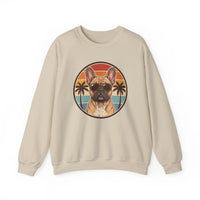 French Bulldog Sunset Aviators Sweatshirt - Heavy Blend Fleece Crewneck - Unisex White