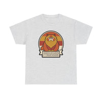Persian Cat Retro Sunset T-Shirt - Heavy Cotton Classic Fit Tee - Unisex White
