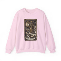 The Hermit Tarot Card Sweatshirt - Heavy Blend Crewneck Fleece - Unisex Off White