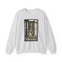 The High Priestess Tarot Card Sweatshirt - Heavy Blend Fleece Crewneck - Unisex White