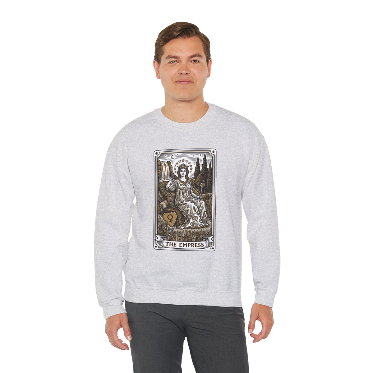 Major Arcana Empress Tarot Card Sweatshirt - Soft Heavy Blend Crewneck - Unisex White