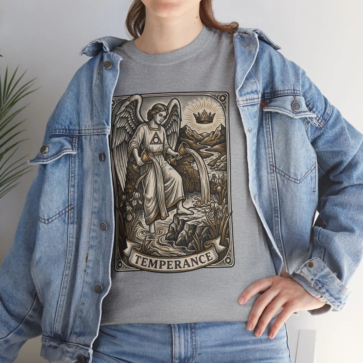 Temperance Angel Tarot Card T-Shirt - Heavy Cotton Classic Fit Tee - Unisex White