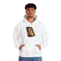 Ingwaz Runic Seed Hoodie - Warm Cotton Blend Pullover - Unisex White