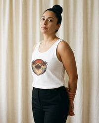 Ragdoll Cat 70s Sunset Aviator Tank Top - Lightweight Combed Cotton Jersey - Unisex Athletic Heather