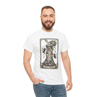 The Tower Tarot Card Graphic T-Shirt - Heavy Cotton Classic Fit Tee - Unisex White