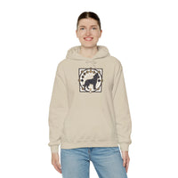 Howl Sacred Geometry Spirit Dogs Hoodie - Soft Cotton Blend Pullover - Unisex White