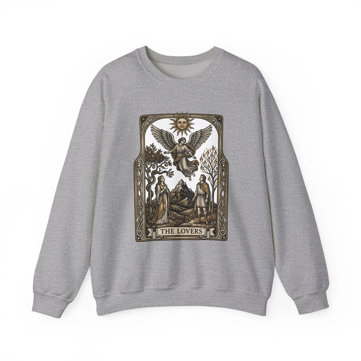 The Lovers Tarot Card Sweatshirt - Heavy Blend Fleece Crewneck - Unisex White