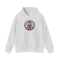 Ukiyo-e Samurai Cat Fan Dancer Hoodie - Heavy Blend Fleece Pullover - Unisex White