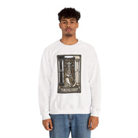 The High Priestess Tarot Card Sweatshirt - Heavy Blend Fleece Crewneck - Unisex White