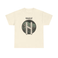 Hagalaz Rune Nordic Graphic T-Shirt - Heavy Cotton Classic Fit Tee - Unisex White