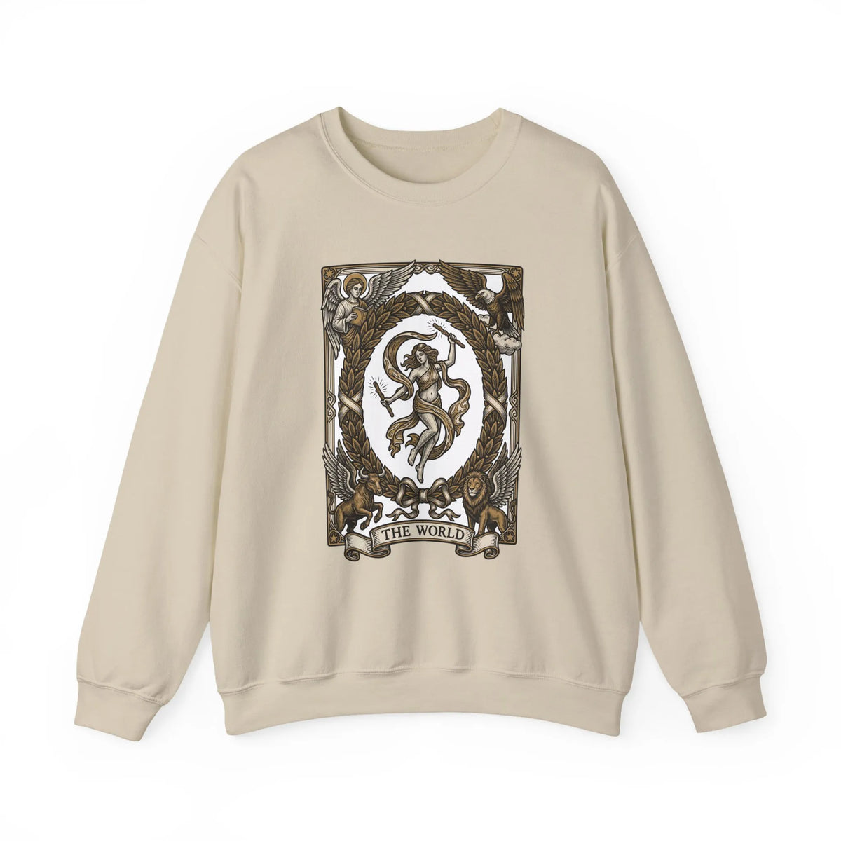 The World Tarot Card Sweatshirt - Heavy Blend Fleece Crewneck - Unisex White