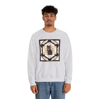 Metatron's Cat Sacred Geometry Sweatshirt - Heavy Blend Fleece Crewneck - Unisex White