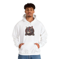 Viking Berserker Cat Warpaint Hoodie - Soft Cotton-Poly Fleece Pullover - Unisex Ash