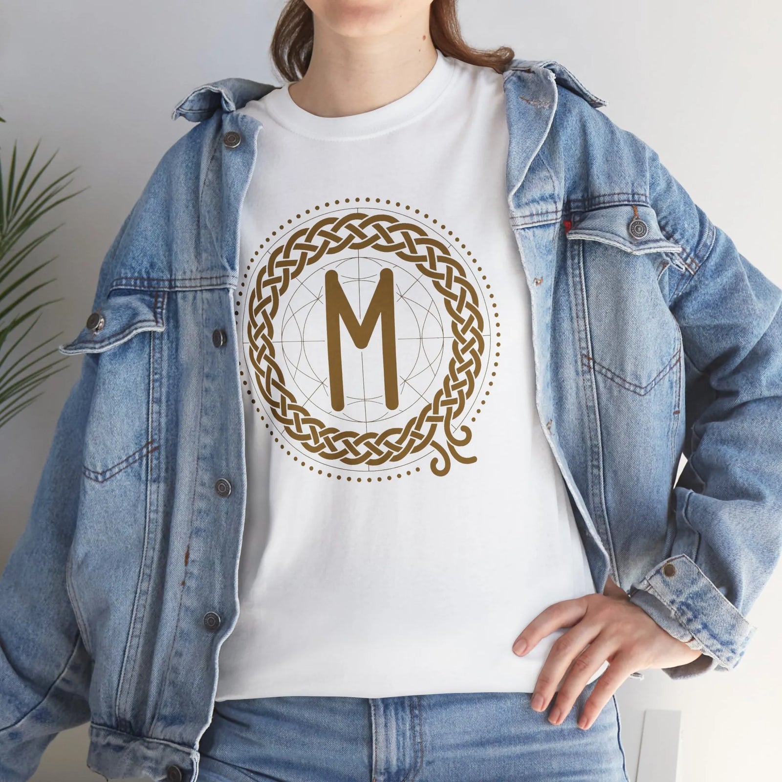 Ehwaz Rune Divine Twins T-Shirt - Heavyweight Cotton Classic Fit - Unisex White
