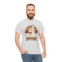 Sphynx Retro 70s Sunset Graphic T-Shirt - Heavy Cotton Classic Fit Tee - Unisex Off White