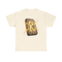 Raido Rune Journey T-Shirt - Heavyweight Cotton Classic Tee - Unisex White