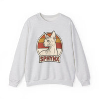 Sphynx Retro 70s Sunset Breeds Sweatshirt - Heavy Blend Crewneck Fleece - Unisex Ash
