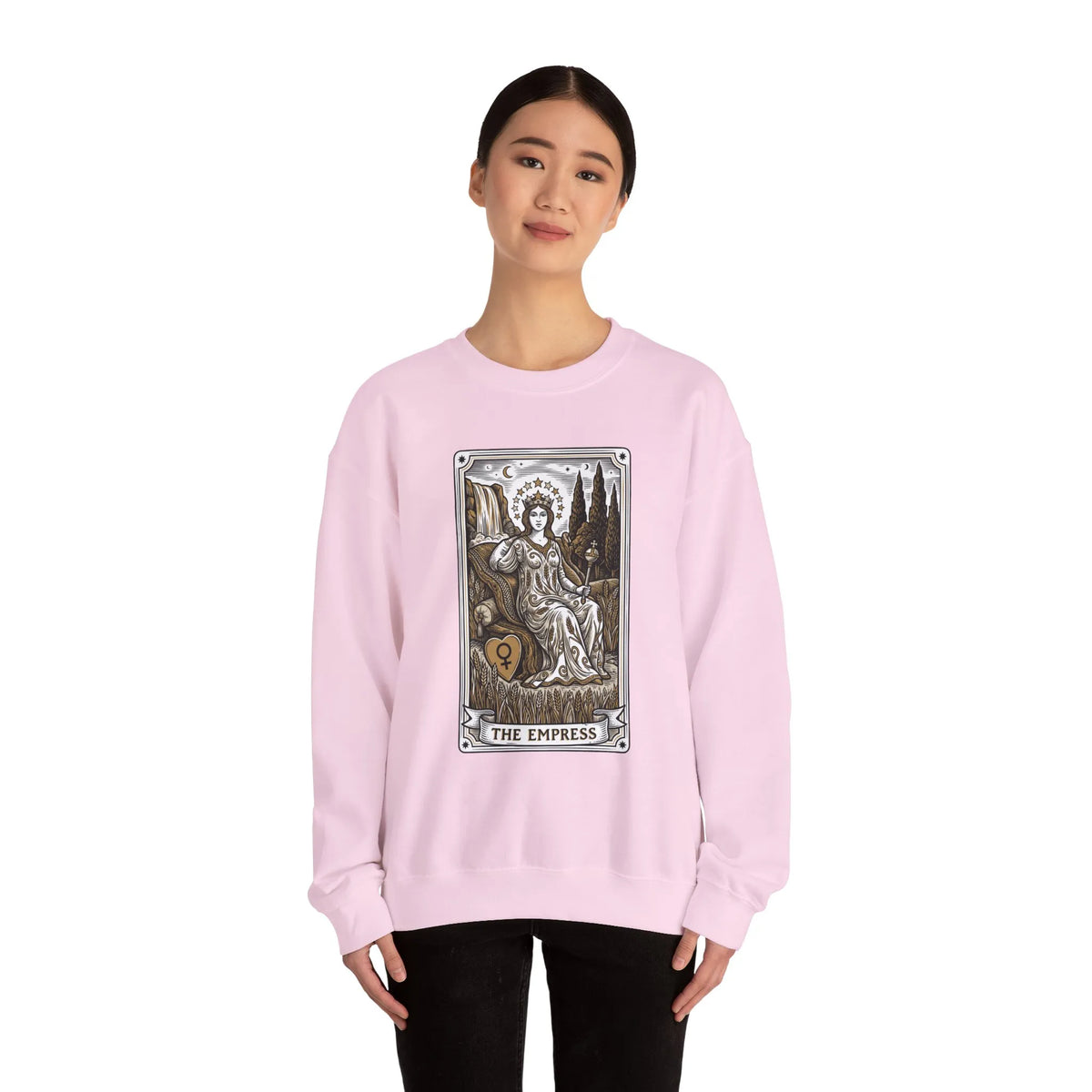 Major Arcana Empress Tarot Card Sweatshirt - Soft Heavy Blend Crewneck - Unisex White