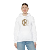 Dagaz Rune Dawn Dusk Threshold Hoodie - Medium Weight Fleece Pullover - Unisex White
