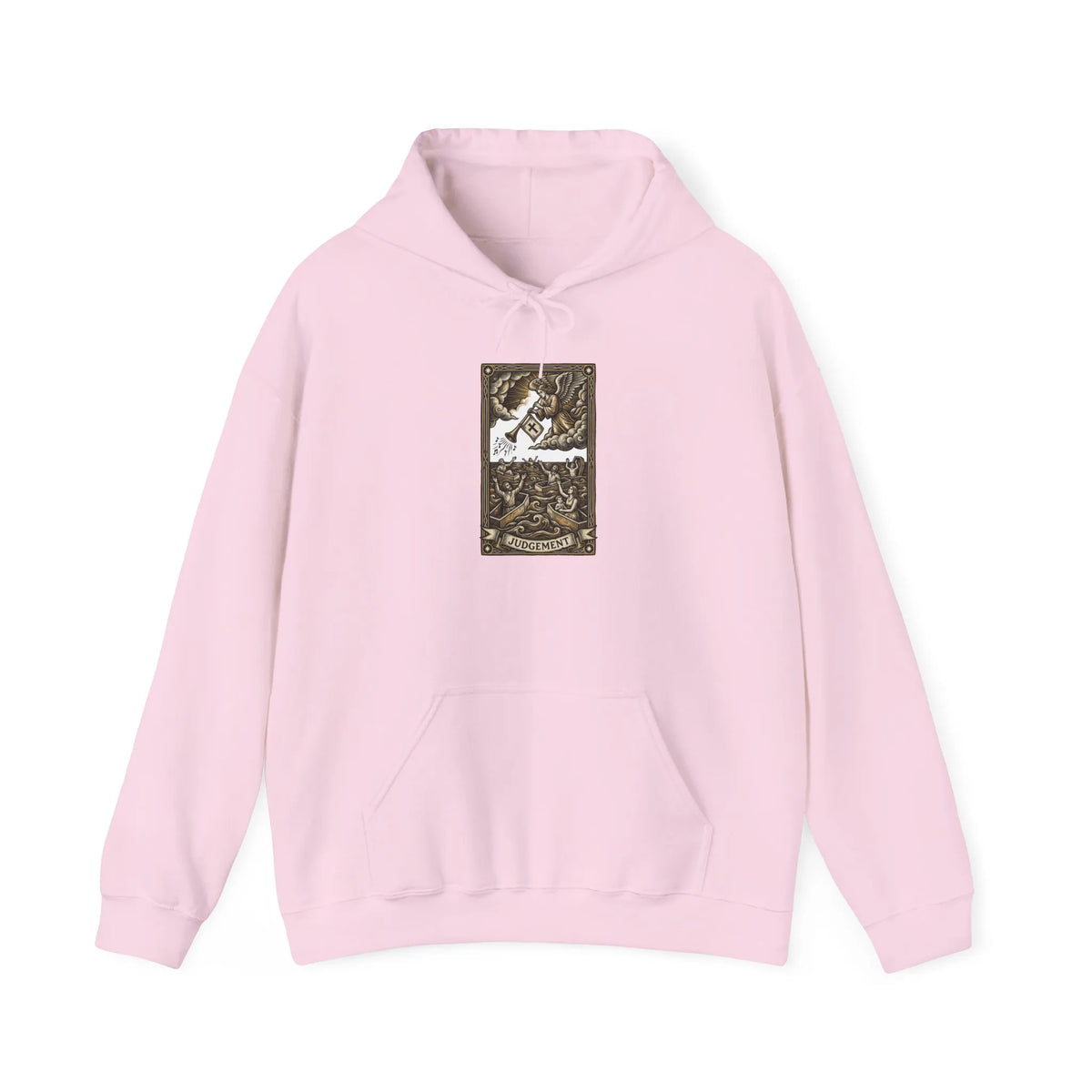 Judgement Tarot Card Graphic Hoodie - Heavyweight Cotton Blend Pullover - Unisex White