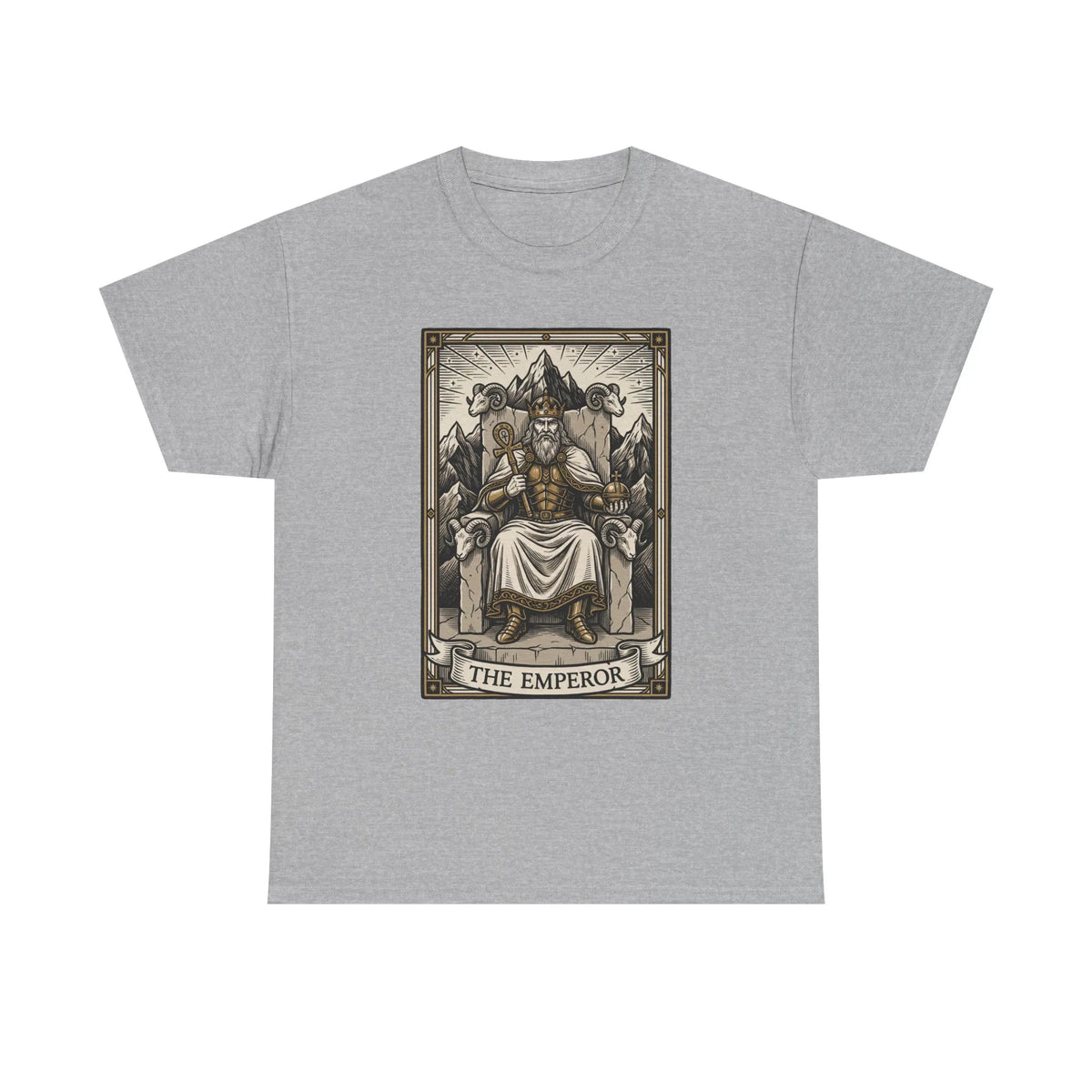 The Emperor Tarot Card T-Shirt - Heavy Cotton Classic Fit - Unisex White