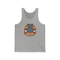 British Shorthair Retro Sunset Tank Top - Soft Lightweight Cotton Jersey - Unisex White