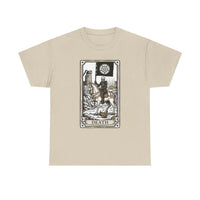 Death Tarot Card Knight Graphic T-Shirt - Heavyweight 100% Cotton Classic Fit Tee - Unisex White
