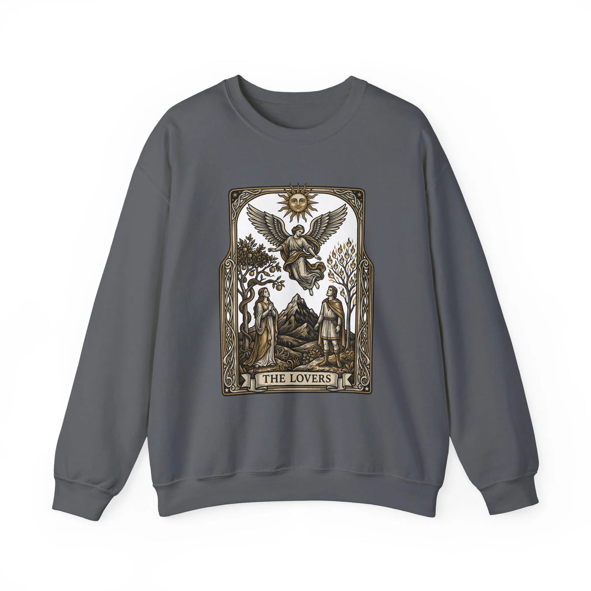 The Lovers Tarot Card Sweatshirt - Heavy Blend Fleece Crewneck - Unisex White