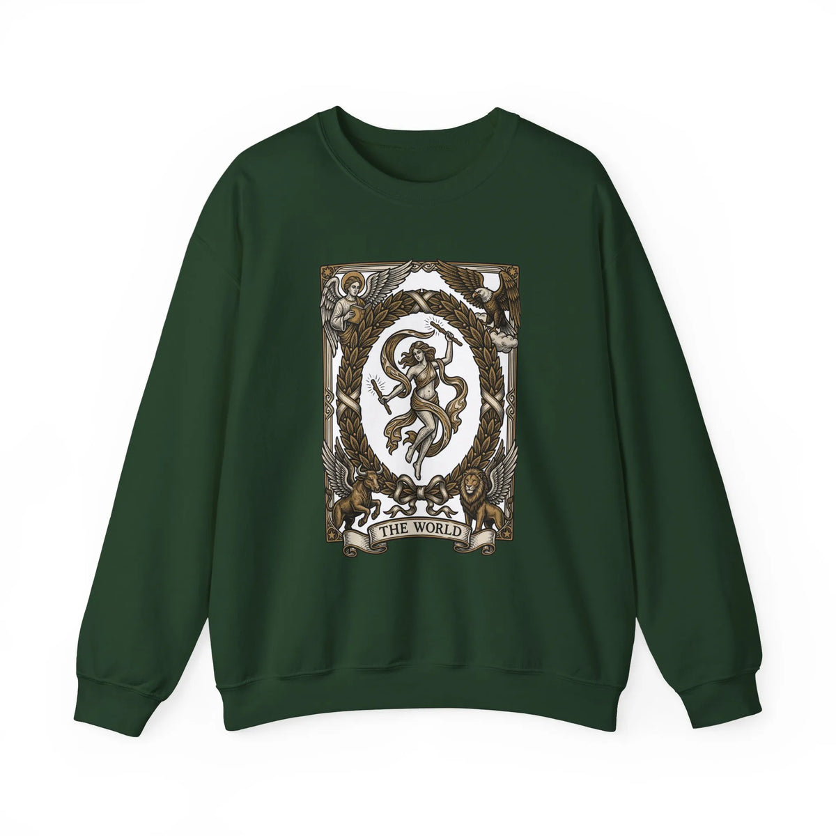 The World Tarot Card Sweatshirt - Heavy Blend Fleece Crewneck - Unisex White