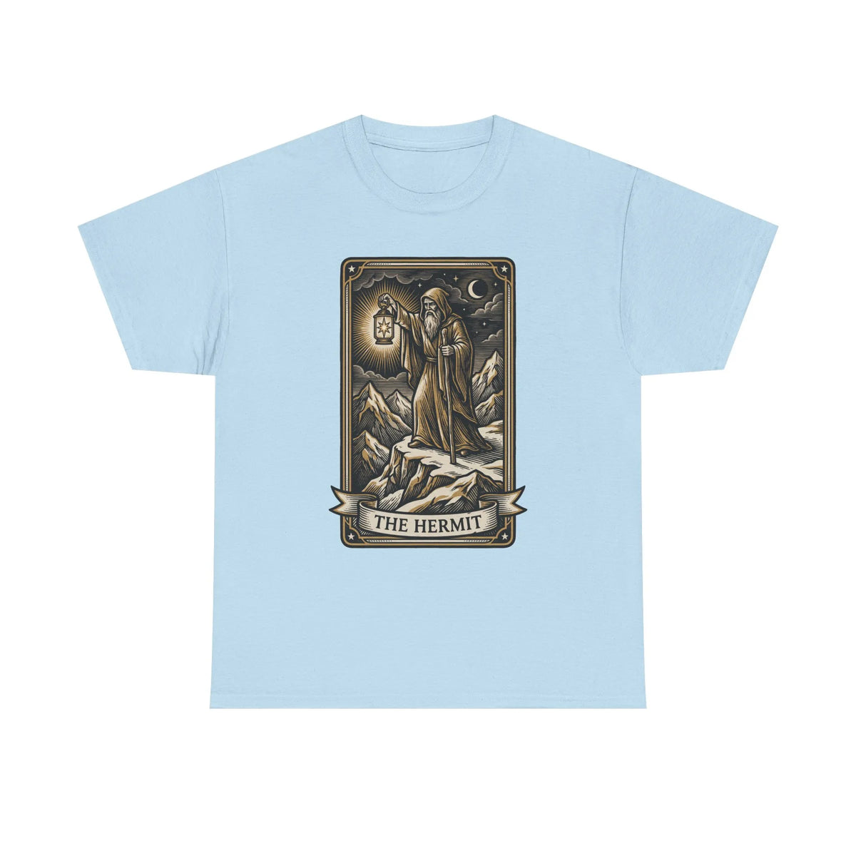 The Hermit Tarot T-Shirt - Medium Weight Cotton Classic Tee - Unisex White
