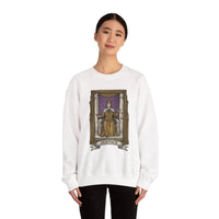 Justice Tarot Card Sweatshirt - Heavy Blend Cotton Poly Crewneck - Unisex White