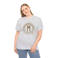 Mannaz Rune Humanity Graphic T-Shirt - Heavy Cotton Classic Fit Tee - Unisex White