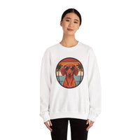 Dachshund Sunset Aviators Sweatshirt - Heavy Blend Fleece Crewneck - Unisex White