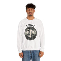 Eihwaz Yew Tree Rune Sweatshirt - Medium-Heavy Fleece Crewneck - Unisex White