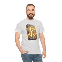 Raido Rune Journey T-Shirt - Heavyweight Cotton Classic Tee - Unisex White