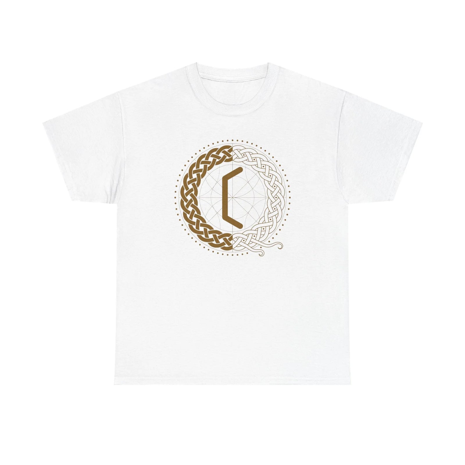 Perthro Rune Lot Cup T-Shirt - Heavy Cotton Classic Fit Tee - Unisex White