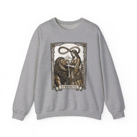 Strength Tarot Card Sweatshirt - Heavy Blend Crewneck Fleece - Unisex White