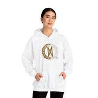 Dagaz Rune Dawn Dusk Threshold Hoodie - Medium Weight Fleece Pullover - Unisex White