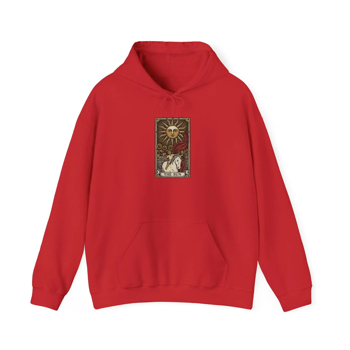 The Sun Tarot Card Hoodie - Heavy Blend Cotton-Poly Fleece Pullover - Unisex White