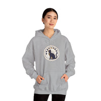 Moon Phases Sacred Geometry Cat Hoodie - Soft Fleece Pullover - Unisex White
