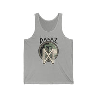 Dagaz Rune Threshold Graphic Tank Top - Lightweight Jersey Knit Tank - Unisex Athletic Heather