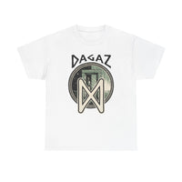 Dagaz Rune Threshold Portal T-Shirt - Heavy Cotton Classic Fit Tee - Unisex White