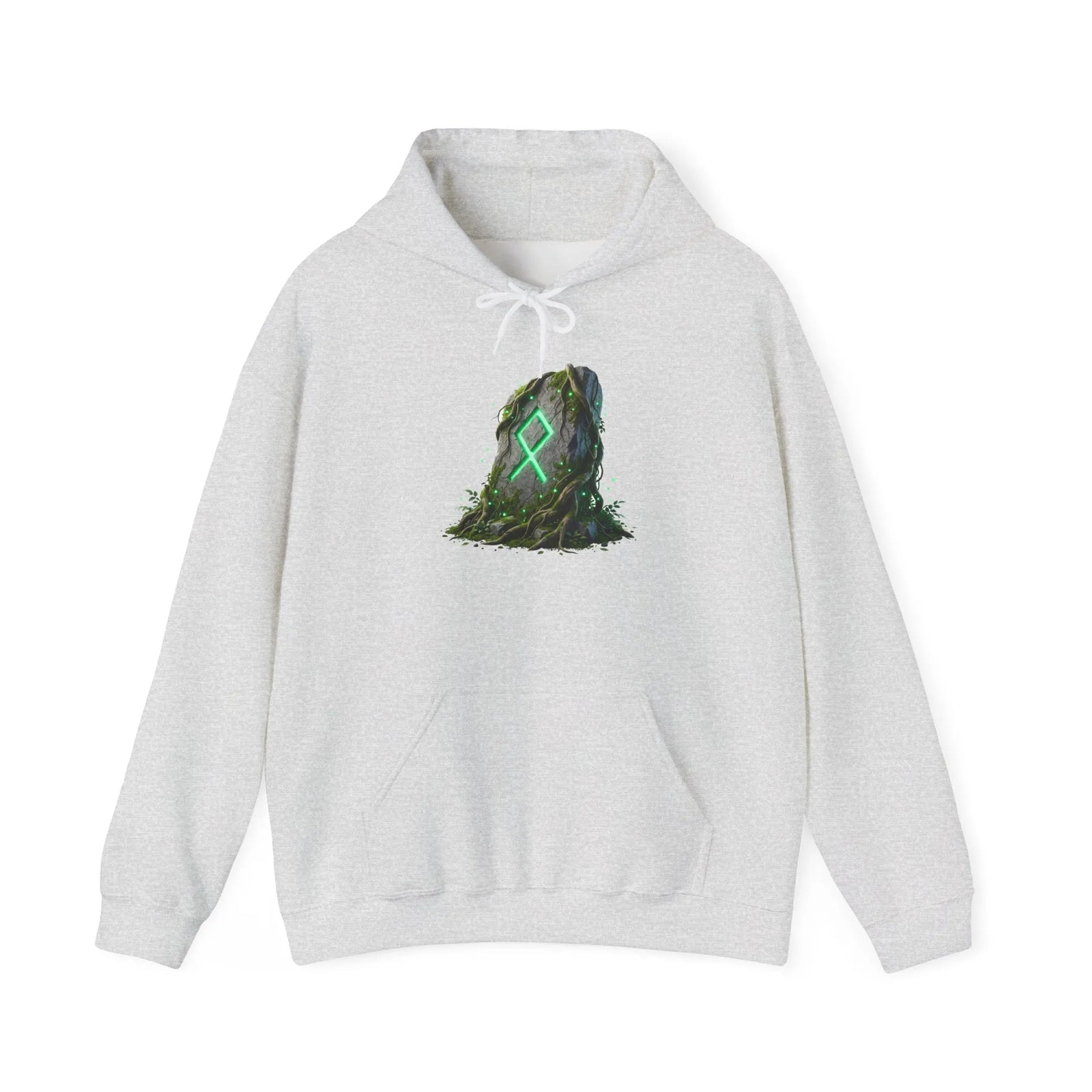 Othala Rune Stone Graphic Hoodie - Heavy Blend Fleece Pullover - Unisex White