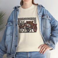 Freyja's Cats Chariot Graphic T-Shirt - Heavy Cotton Classic Fit Tee - Unisex White