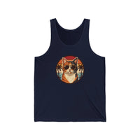Calico Cat Aviator Sunset Tank Top - Lightweight Jersey Retail Fit - Unisex Athletic Heather