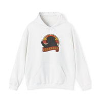 Labrador Retro 70s Sunset Breed Hoodie - Cozy Cotton Blend Pullover - Unisex White