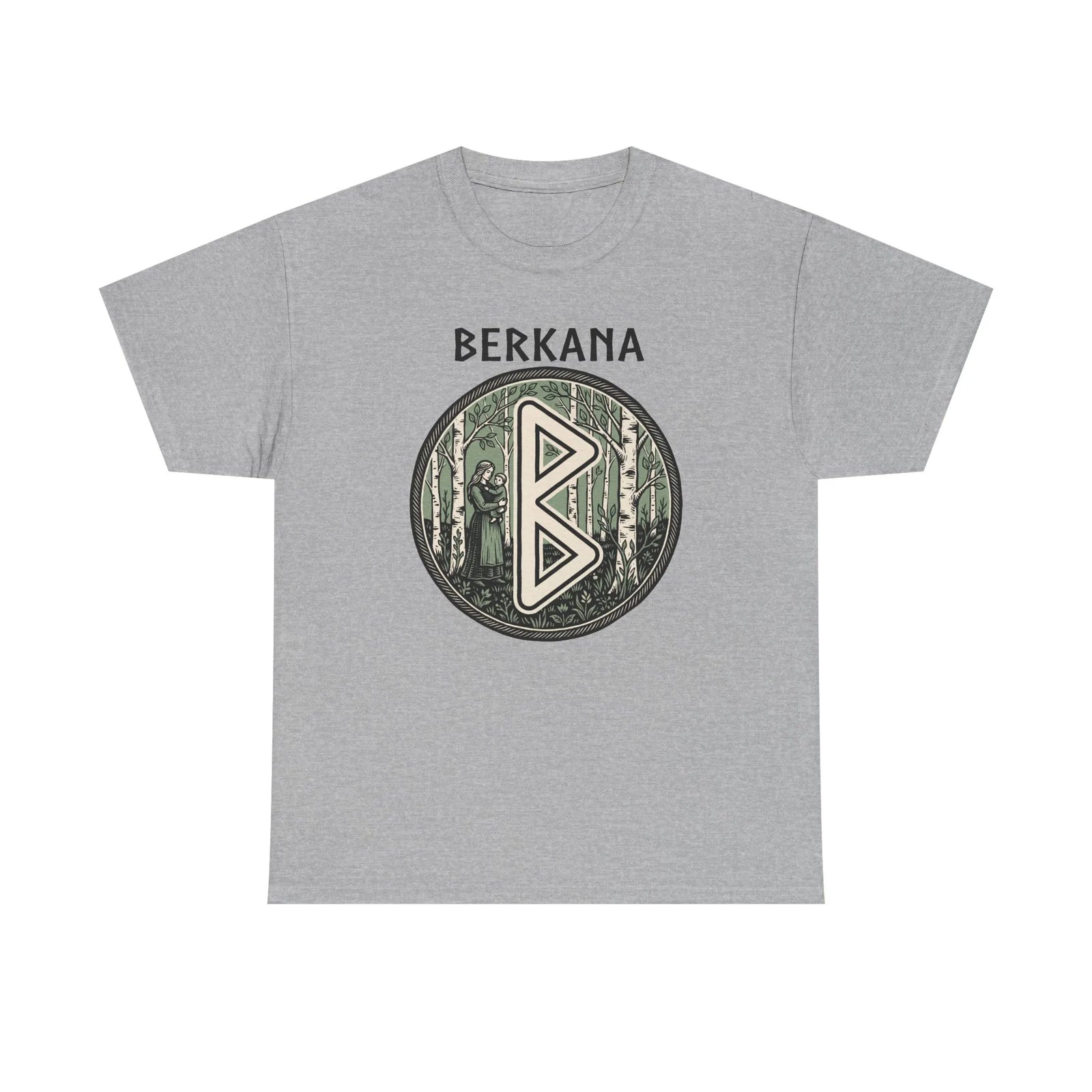 Berkana Rune Earth Mother Graphic T-Shirt - Heavy Cotton Classic Fit Tee - Unisex White